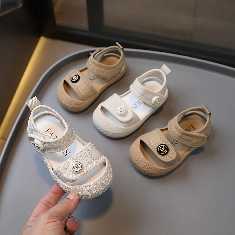 Thời Trang Mới Bán Buôn Mùa Hè Trẻ Mới Biết Đi Prewalker Giày Mềm Duy Nhất Trẻ Sơ Sinh Giản Dị Bé Bãi Biển Dép
