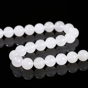 JD Gems Natural Ice <strong>White</strong> <strong>Jade</strong> <strong>Stone</strong> 8mm &amp; 10mm Semi-Precious Finished Gemstone Beads Loose Smooth Round for Jewelry Making - Product Image 3