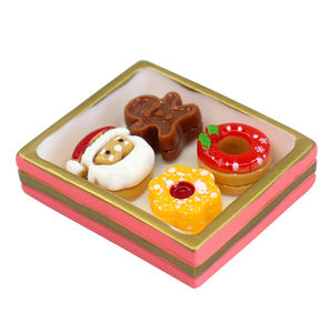 Set de Comida en Miniatura Estilo Navideño, Cabujón de Resina con Reverso Plano para Accesorios de Joyería DIY - Product Image 6