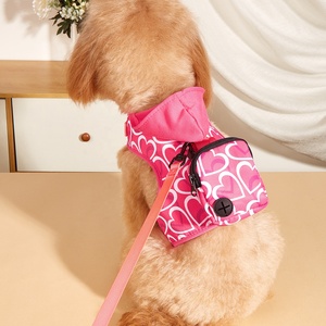 MIDEPET Nuevo Arnés para Perros Freedom Sin Tirones, Arnés para Mascotas con Capucha de Invierno, Lindo Estampado de Corazón, Correa de Nailon para Perros, Bolsa para Excrementos, para Perros y Gatos - Product Image 2