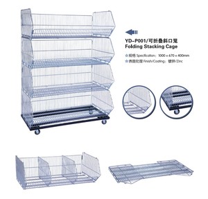 Toptan çinko katlanır İstifleme kafesi demir galvanizli depolama kafesi katlanabilir süpermarket depo - Product Image 2
