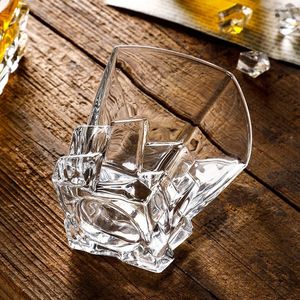 Verres à whisky 300 ml en cristal gaufré diamant, coupes à vin à base lourde, verres à whisky gaufrés style Old Fashioned à coupe diamant - Product Image 3