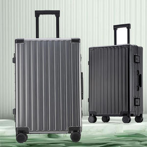 Modern 20 ''ve 24'' seyahat arabası bagaj sert kabuk alüminyum çerçeve ile Spinner Caster ile Vintage iş bavul TSA tekerlek - Product Image 3