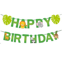 Decoración para Fiesta de Cumpleaños con Temática de Animales de la Selva, Artículos de Fiesta de Dibujos Animados, Fondo para Fotos, Globos de Cumpleaños Wild One