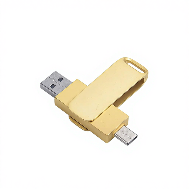 Type C Dua Purpose USB Flash Drive for Computer Mobile Phone 64G LOGO Creative Gift 16G Metal Rotating USB 8G USB 2.0 3.0