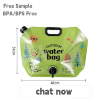 Sac de stockage d'eau pliable 8L 10L 15L, pochette de rangement en plastique, réservoir congélable, bouteille pliable pour le sport et le camping en extérieur