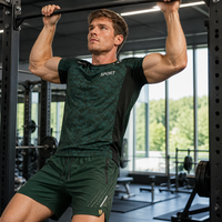 Ensemble de short et t-shirt de sport personnalisé, sublimation, 100% polyester, respirant, séchage rapide, vêtements de fitness