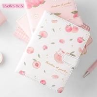 Cuaderno de Cuero PU Color Durazno con Cierre Magnético, Personalizado, de Alta Calidad para Estudiantes, Venta Caliente de Fábrica