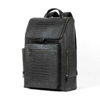 Sac à dos de voyage pour homme en cuir véritable de crocodile, nouveau design, faible MOQ, durable, haute qualité, blocage RFID, pour ordinateur portable 15,6 pouces, Mount Yanzhi