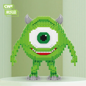 Hot bán Mini khối xây dựng lắp ráp đôi mắt to màu xanh Quái Vật gạch DIY giáo dục kết nối đồ chơi trang trí quà tặng trẻ em - Product Image 4