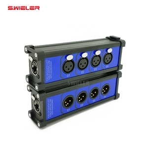 กล่องแยกสัญญาณ Ethercon 4 ช่อง แบบ <span class=keywords><strong>RJ45</strong></span> เป็น XLR พร้อมตัวตัดสัญญาณ XLR/DMX/AES สำหรับสาย <span class=keywords><strong>Cat6</strong></span> Ethernet ใช้ในงานเวทีและสตูดิโอ - Product Image 1