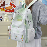 Mochila Escolar Unisex de Moda, Gran Capacidad, Ligera, de Nailon, con Correa de Hombro Curva, para Estudiantes de Secundaria
