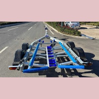 Remorque pour bateau en aluminium de 5,9 m, essieu tandem, plateaux en polyéthylène, frein hydraulique, capacité de charge de 1600 kg, adaptée aux bateaux de 5 m