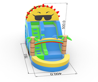 Toboggan aquatique gonflable durable avec piscine, équipement interactif de parc aquatique d'été pour enfants, idéal pour les aires de jeux commerciales