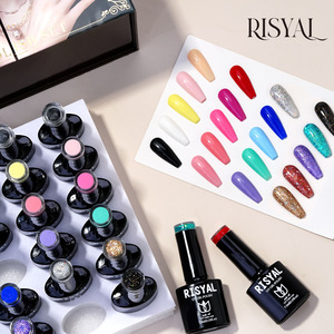 Ensemble de 24 vernis à ongles liquides UV non toxiques longue durée, pour usage professionnel, avec base et top coat, pour nail art - Product Image 4