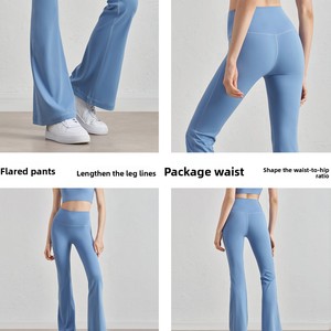 Leggings acampanados de cintura alta <span class=keywords><strong>para</strong></span> mujer, pantalones de chándal cómodos <span class=keywords><strong>para</strong></span> Fitness al aire libre, mallas <span class=keywords><strong>para</strong></span> levantamiento de glúteos <span class=keywords><strong>para</strong></span> mujer, pantalones de Yoga - Product Image 5