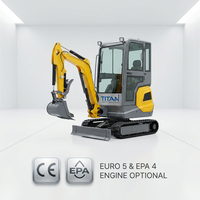 Mini-excavatrice TITAN HEAVY INDUSTRIES TE18 de 1,8 tonne certifiée CE EPA pour une efficacité élevée du moteur et une résistance au couple élevé, garantie 1 an