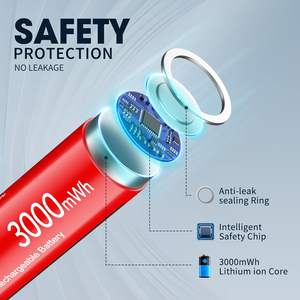 EBL Paquete de 8 Pilas Recargables de Iones de Litio AA de 1.5V y 3000mWh, Batería Doble de Iones de Litio para un Rendimiento Duradero con Cargador - Product Image 4