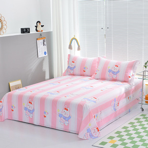 Usine en gros 1.2 étudiant dortoir personne simple Double pur monobloc literie coton drap <span class=keywords><strong>de</strong></span> lit - Product Image 5