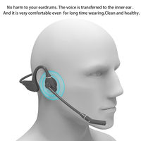 Headset interkom Radio dua arah DP8 pabrik Headphone konduksi tulang Bluetooth dengan PTT untuk kru tanah penerbangan