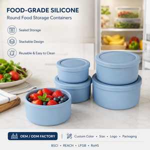 Boîte à lunch en silicone sans BPA OEM ODM, boîte bento pour enfants, contenants alimentaires isolés pour enfants, résistants aux fuites, utilisables au micro-ondes - Product Image 1