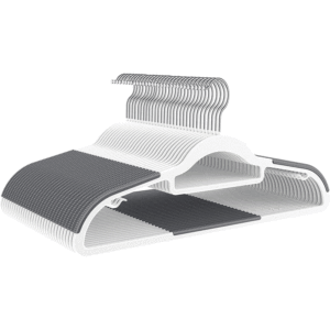 Ensemble de 10 <span class=keywords><strong>cintres</strong></span> en plastique épaissis, sans trace, <span class=keywords><strong>pour</strong></span> vêtements secs et humides, avec crochet métallique pivotant à 360°, <span class=keywords><strong>bandes</strong></span> antidérapantes, économie d'espace dans la garde-robe - Product Image 6