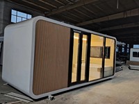 Mini-capsule de glamping, maison mobile portable, cabane moderne préfabriquée, maison en forme de pod avec toilettes et chambre à coucher
