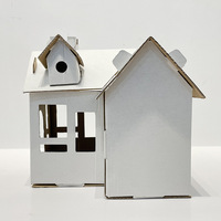 Maison en papier créative faite à la main, jouet de montage DIY, cabane de jeu dessinable pour enfants de maternelle BF30003 personnalisable
