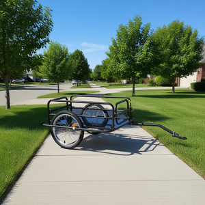 Chariot de vélo pliable noir à 16 roues Wagon 88 livres capacité de charge vélo Cargo remorque attelage modèle de transport utilitaire - Product Image 2