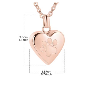 Kalung Titanium Steel Baru yang Dapat Dibuka, Kalung Kenangan Jejak Kaki untuk Kucing, Anjing, Hewan Peliharaan, Wadah Kremasi, Liontin Jejak Kaki Hewan - Product Image 2