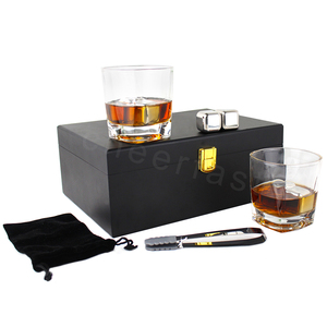 Caja <span class=keywords><strong>de</strong></span> madera reutilizable <span class=keywords><strong>de</strong></span> acero inoxidable para whisky, cubitos <span class=keywords><strong>de</strong></span> hielo para enfriar, con cristal, regalo, 2 unidades - Product Image 2