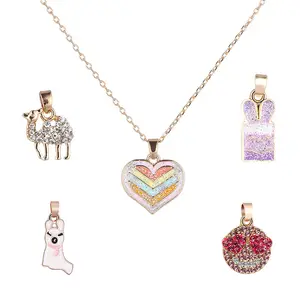 Simple Necklaces For Girls Crystal Rhinestone Smiling Camel Pendant For Necklace Interesting Fashion Kids Diy Necklace