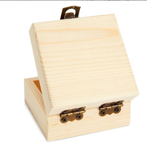 Solid wood processing custom small box pine gift box unfinished wooden crafts