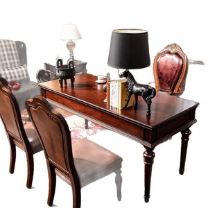 โต๊ะไม้เนื้อแข็งอเมริกันพร้อมลิ้นชัก เฟอร์นิเจอร์สำหรับการเรียน โต๊ะคอมพิวเตอร์สำนักงาน โต๊ะและเก้าอี้ในห้องนอน - Product Image 5