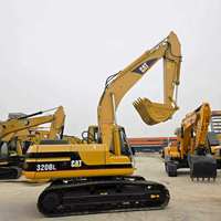 Excavatrice sur chenilles d'occasion CAT 320B, 20 tonnes, moteur Caterpillar, faible nombre d'heures de travail, vente en gros, engin de construction