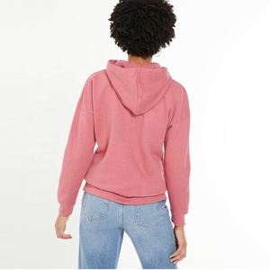 PIHA SPORTS New Fashion Women's Winter Hooded Zipper-Up 100% Cotton Fleece Loose Solid Color Long Sleeve Casual Blouse - Product Image 5