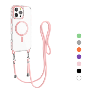 <span class=keywords><strong>Funda</strong></span> de teléfono transparente con cordón de cargador inalámbrico cruzado para <span class=keywords><strong>iPhone</strong></span> 16E 16 15 14 Plus 13 12 Pro Max collar magnético cubierta de <span class=keywords><strong>cuerda</strong></span> - Product Image 4