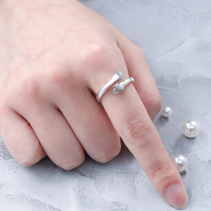 Valentine's Day Gift Gold <strong>Silver</strong> Plated Open Adjustable Couple <strong>Hug</strong> <strong>Ring</strong> Jewelry for Lovers - Product Image 4