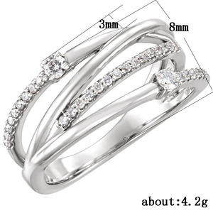 Anello con Linee Geometriche per Donne, Elegante Accessorio Minimalista per Feste e Matrimoni, Regalo - Product Image 5