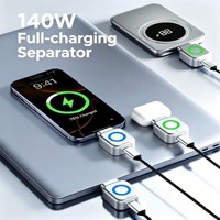 En stock : Séparateur 140W à charge complète avec reconnaissance IA et protection de batterie à arrêt automatique pour 17 appareils Type C