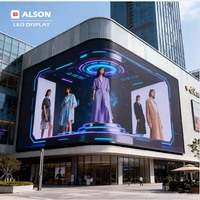 Layar LED Digital Signage 3D Lengkung Fleksibel HD Tanpa Kacamata ALSON untuk Pusat Perbelanjaan Luar Ruangan