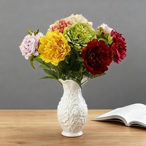 Chất Lượng Cao Màu Trắng Màu Hồng Cao Su Hoa Mẫu Đơn Hoa Lớn Bất Cảm Ứng Duy Nhất Thân Cây Nhân Tạo Hoa Mẫu Đơn Cho Đám Cưới Nhà Tốt Nghiệp Phục Sinh - Product Image 5