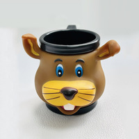 Tasse à crème glacée et gobelet à eau personnalisés avec modèle de visage d'animal 3D, nouveauté promotionnelle pour les enfants, cadeaux de fête et d'anniversaire