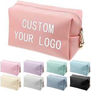 Sacs de maquillage à fermeture éclair en PU avec logo personnalisé, sacs de voyage professionnels pour femmes, résistants à l'eau, légers, pliables, réutilisables - Product Image 3
