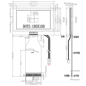 ขายโรงงาน3.0นิ้ว70*46มม. 180*100 180x100กราฟิกโมดูลจอแสดงผล LCD แผงหน้าจอที่มีอินเตอร์เฟซ UC1698ขนาน - Product Image 5