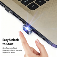 OEM Mini Wins Hello Fingerprint Reader Password-Free Login Biometric Fingerprint Dongle USB Adapter for Desktop Laptop