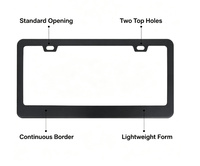 Support de plaque d'immatriculation américaine BOLONG à 2 trous en plastique ABS, personnalisable avec vis, cadre de plaque d'immatriculation de taille américaine