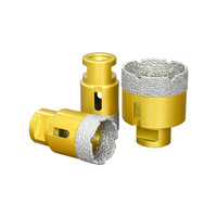 Juego de 6 brocas de diamante soldadas M14 con vástago roscado, modelo exclusivo transfronterizo, para perforación de metal de 25-50 mm, en estuche de aluminio.