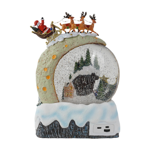 Reindeer Sleigh <strong>Christmas</strong> LED Moon Water Lantern Indoor Decoration With Xmas Tree Moving and Music <strong>Village</strong> Inner Scene - Product Image 4