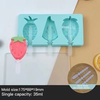 Moule en silicone à 3 treillis pour crème glacée à la fraise DIY moule en silicone de qualité alimentaire pour crème glacée artisanale